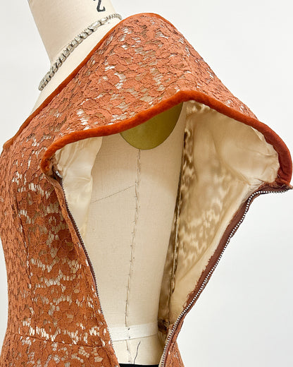 1950s 'The Central Park Glow' Lace Dress