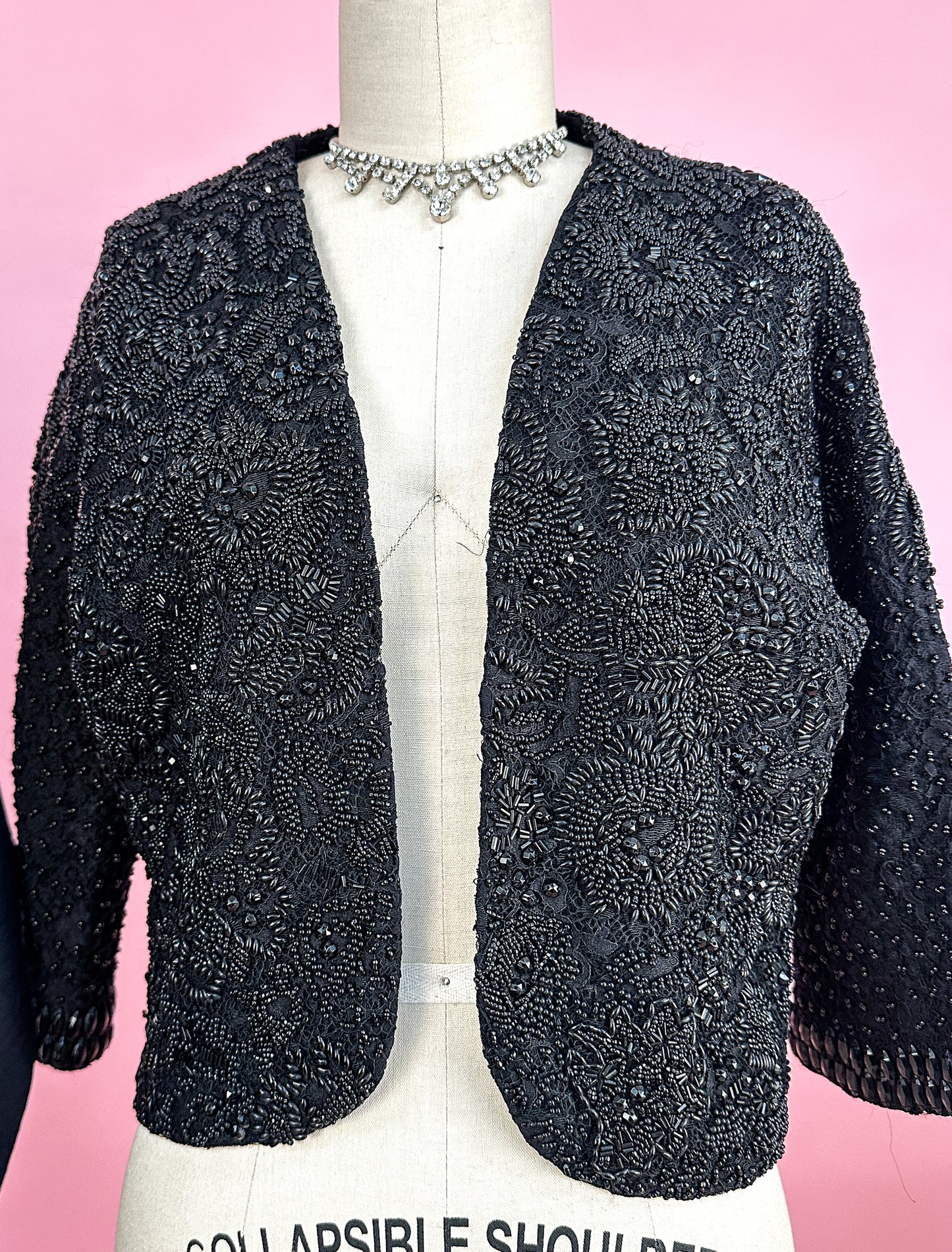 Vintage Heavily Beaded Bolero / Fits up to a Bust 38