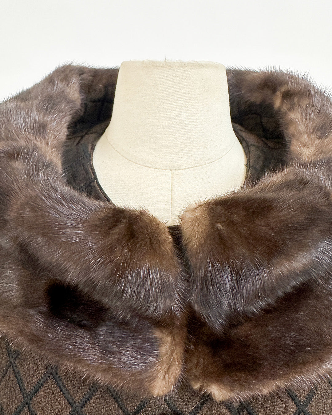 1950s 'The Park Avenue Snowfall' Coat with Fur Collar and Cuff