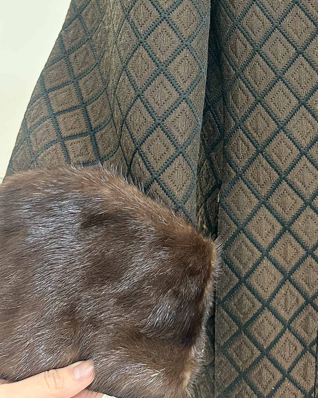 1950s 'The Park Avenue Snowfall' Coat with Fur Collar and Cuff