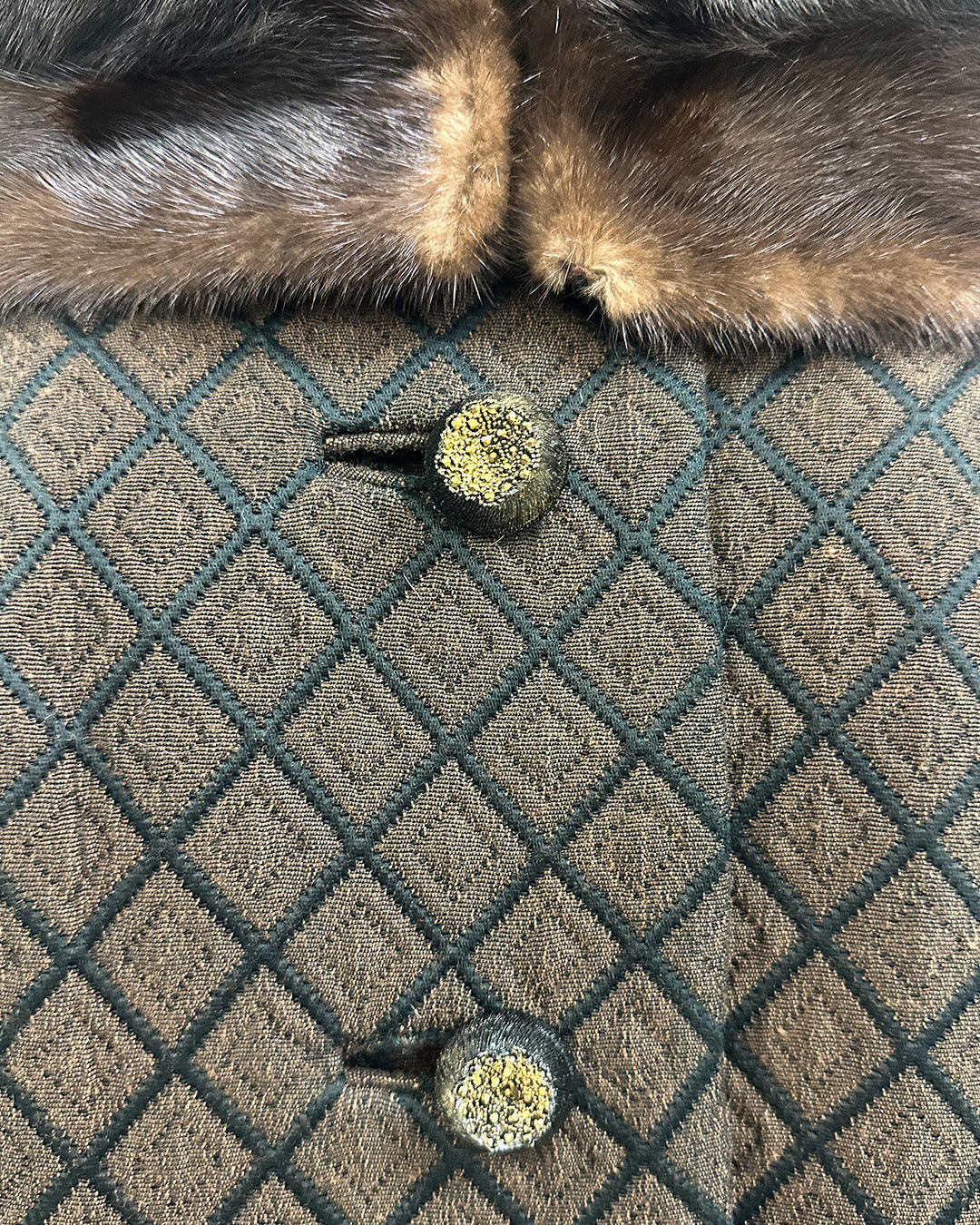 1950s 'The Park Avenue Snowfall' Coat with Fur Collar and Cuff