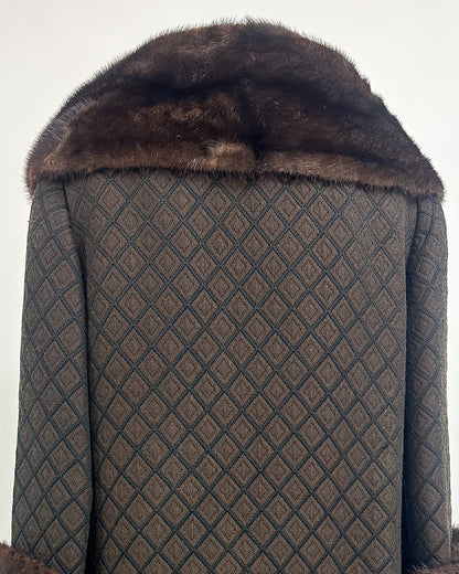 1950s 'The Park Avenue Snowfall' Coat with Fur Collar and Cuff