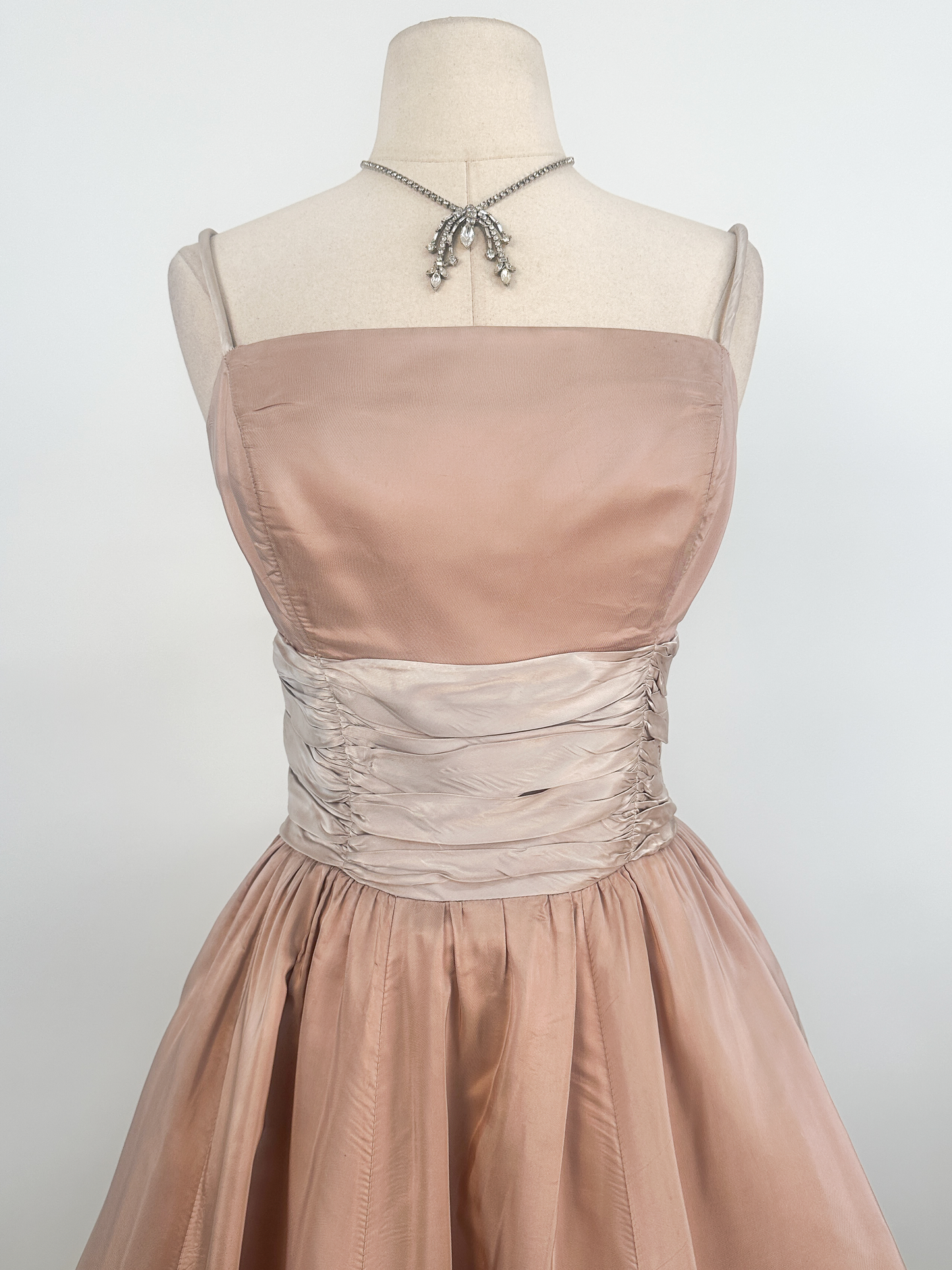 1950s Blush Pink Ballgown / Waist 30