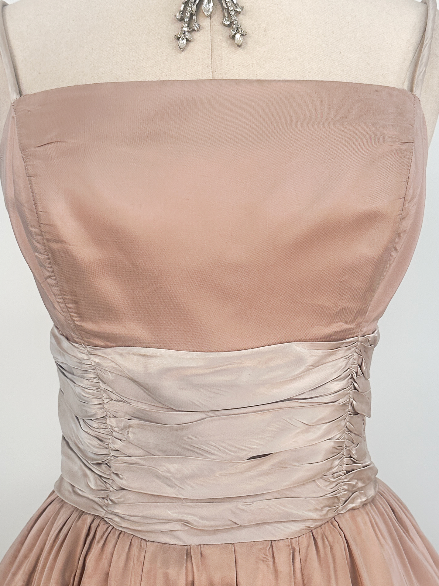 1950s Blush Pink Ballgown / Waist 30