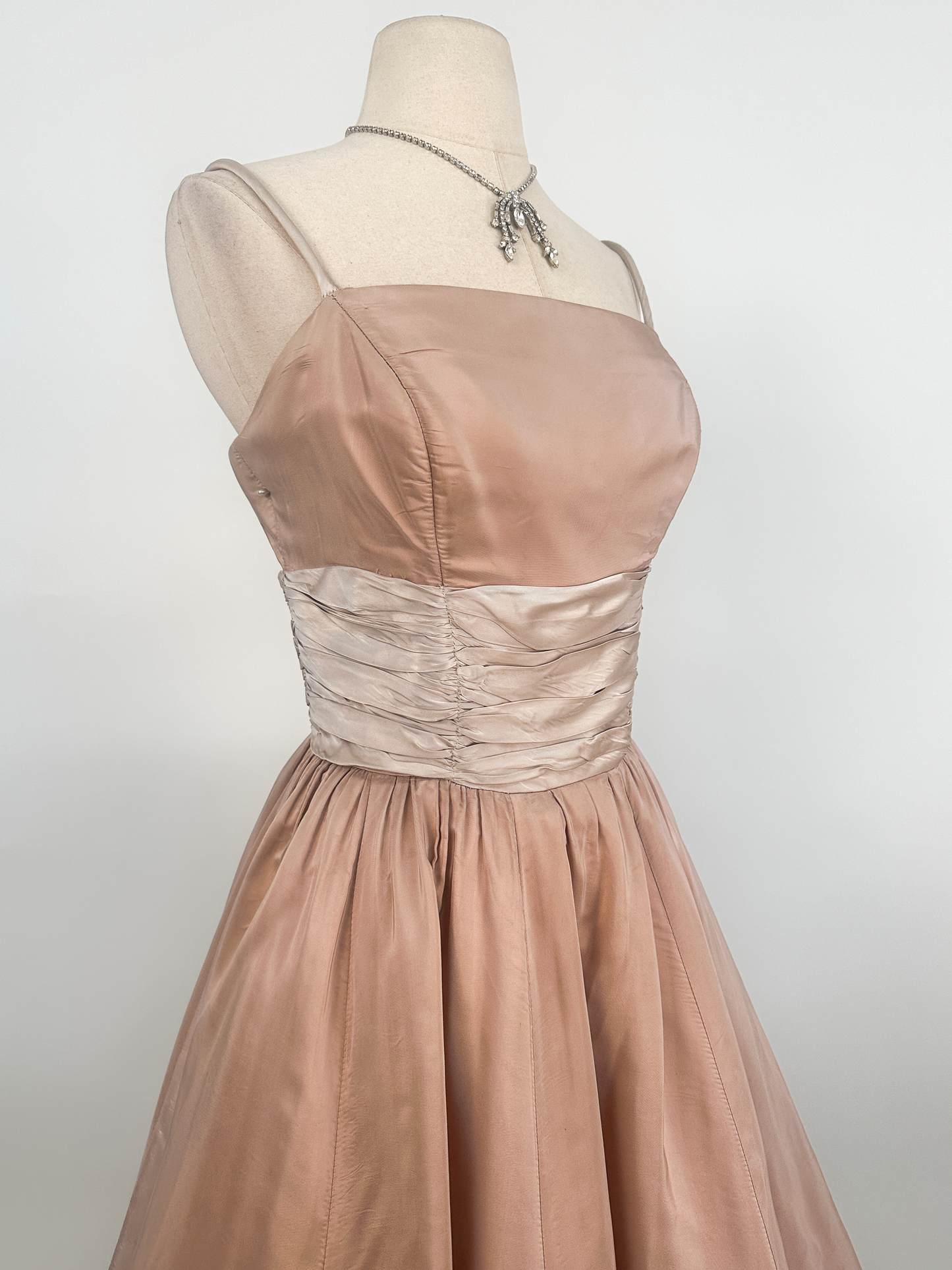 1950s Blush Pink Ballgown / Waist 30