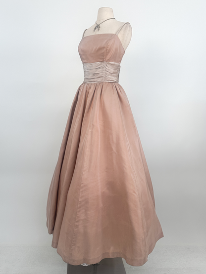 1950s Blush Pink Ballgown / Waist 30