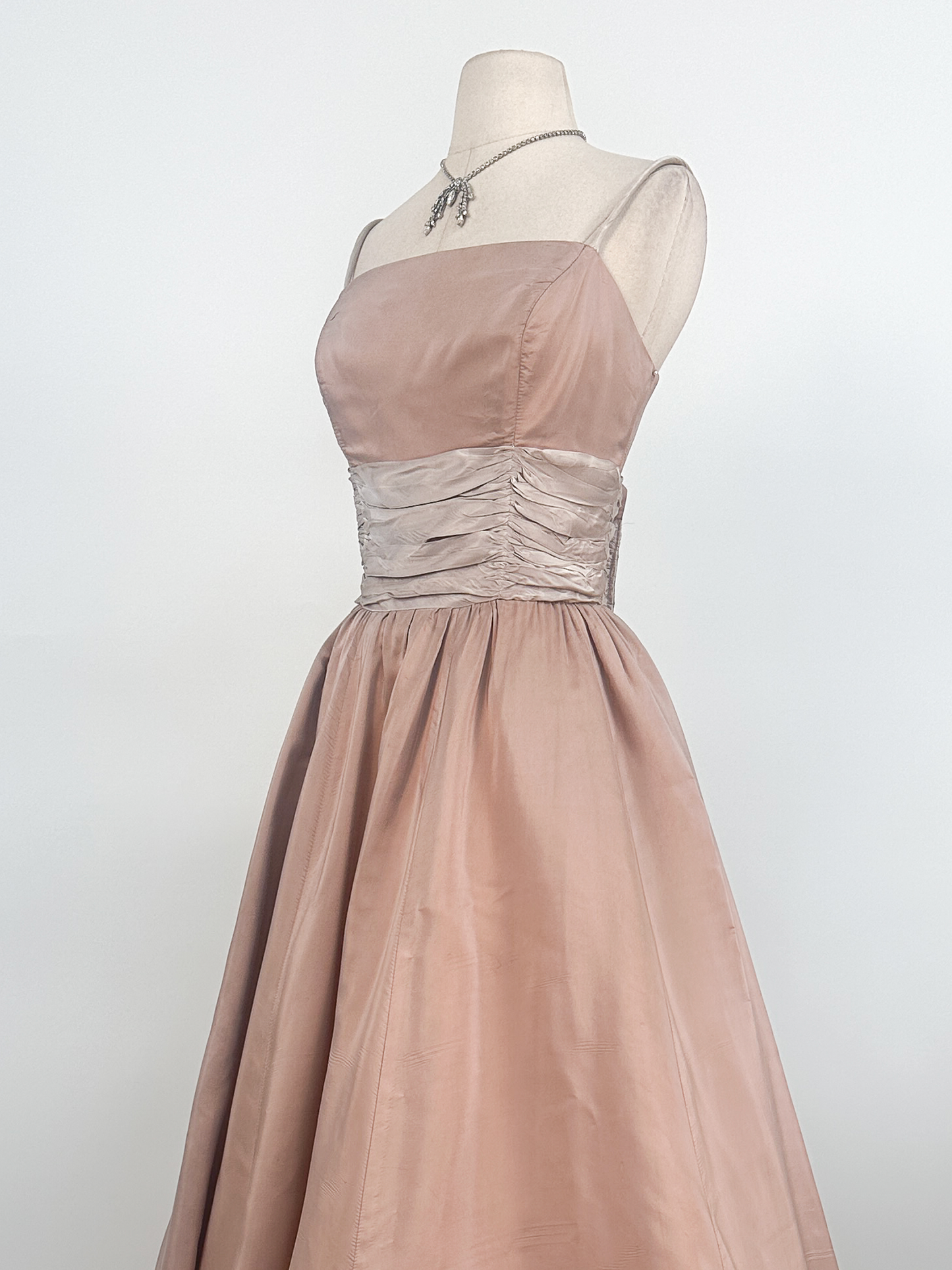 1950s Blush Pink Ballgown / Waist 30