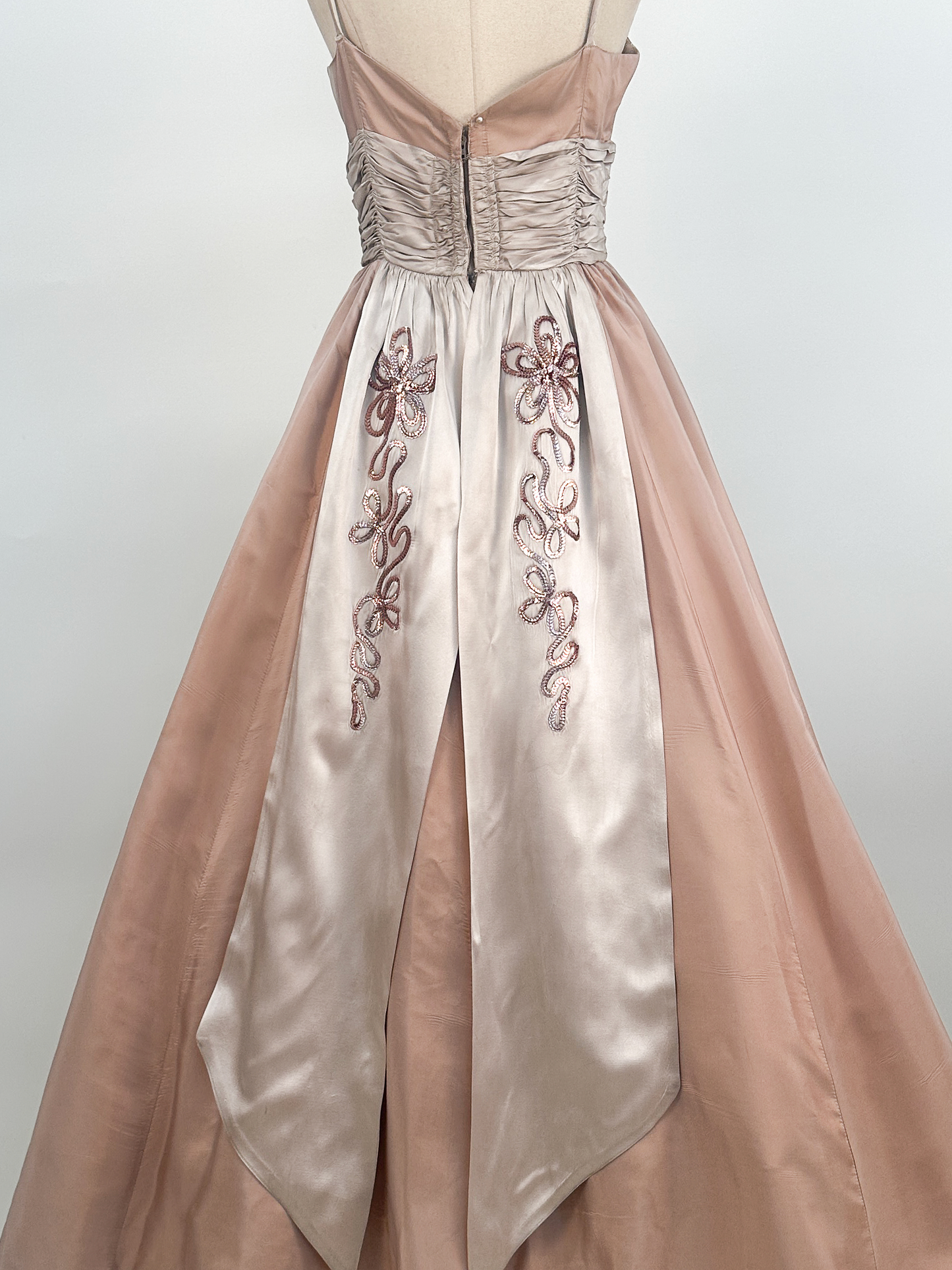 1950s Blush Pink Ballgown / Waist 30