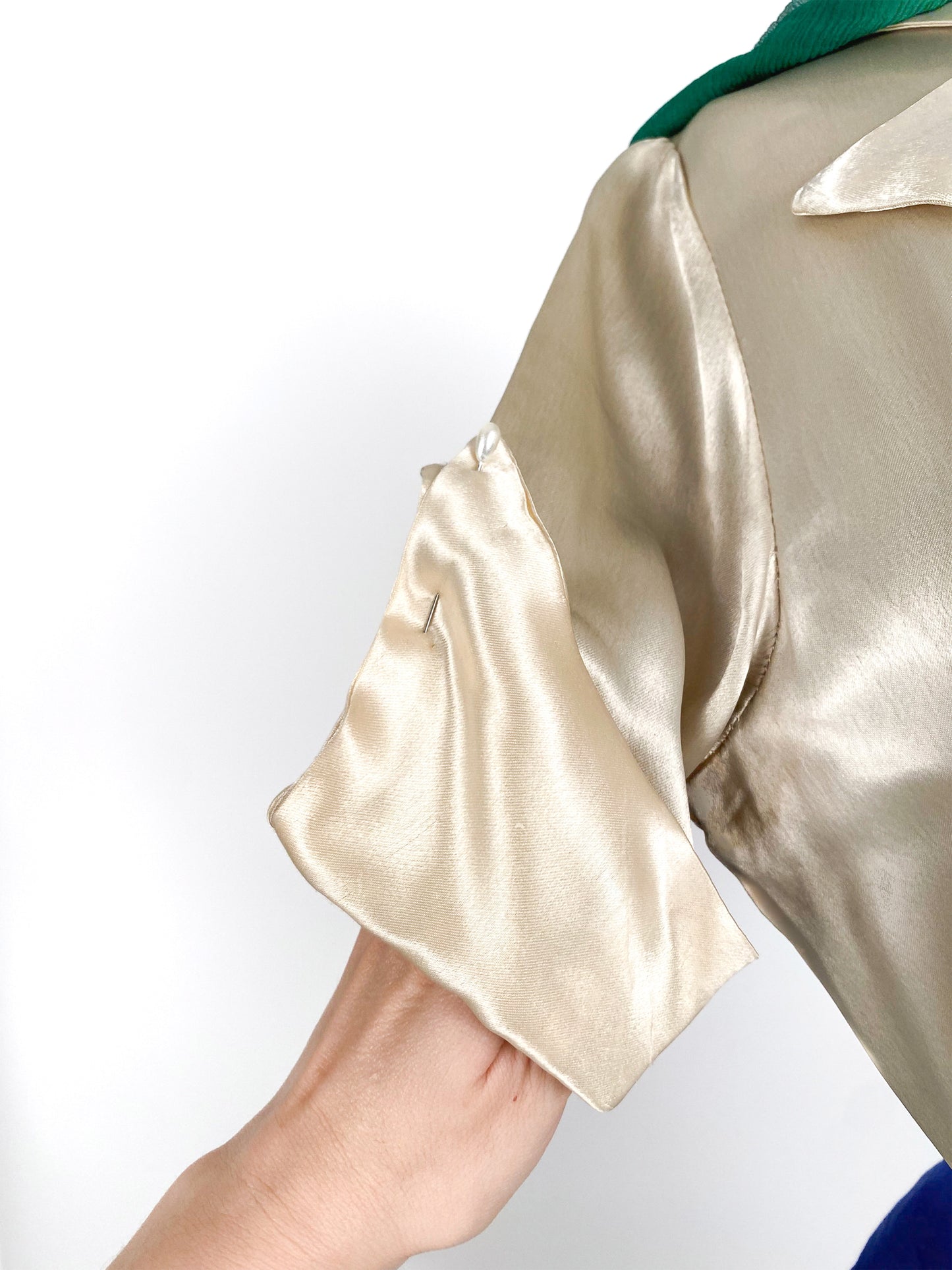 1930s Pleated Silk Satin Gown / Waist 28