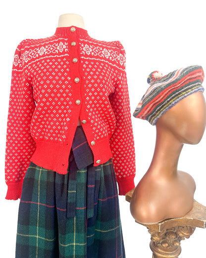 1970s 'Après Ski Sweetheart' Fair Isle Cardigan