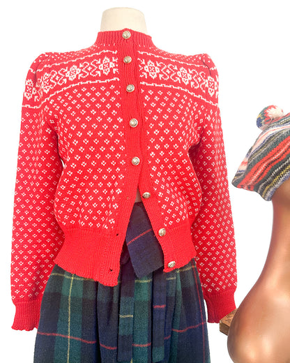 1970s 'Après Ski Sweetheart' Fair Isle Cardigan