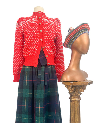 1970s 'Après Ski Sweetheart' Fair Isle Cardigan