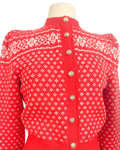 1970s 'Après Ski Sweetheart' Fair Isle Cardigan