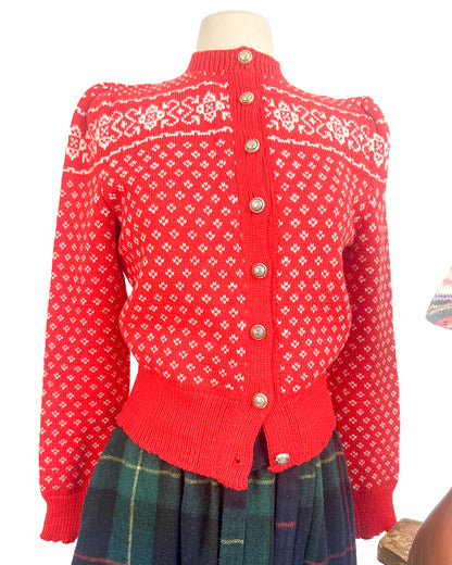 1970s 'Après Ski Sweetheart' Fair Isle Cardigan