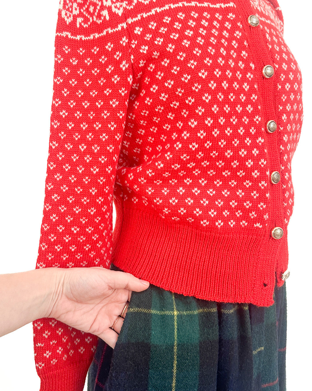 1980s 'Chalet Check' High-Waisted Plaid Skirt