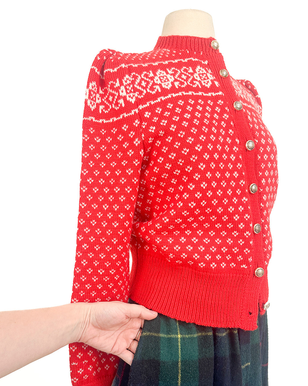 1980s 'Chalet Check' High-Waisted Plaid Skirt
