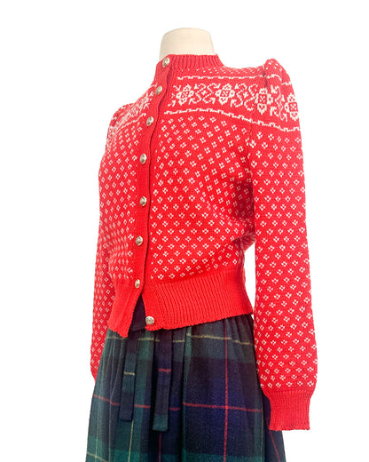 1970s 'Après Ski Sweetheart' Fair Isle Cardigan