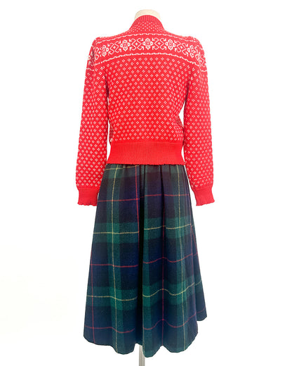 1980s 'Chalet Check' High-Waisted Plaid Skirt