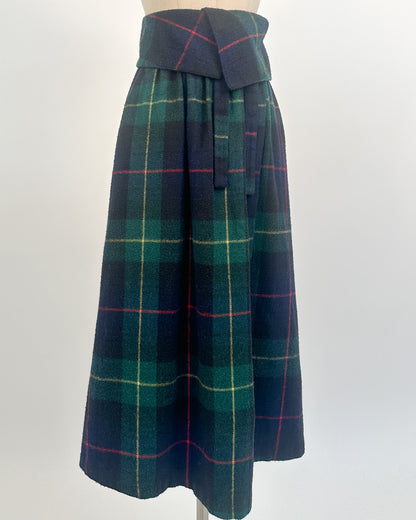 1980s 'Chalet Check' High-Waisted Plaid Skirt