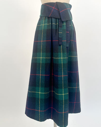1980s 'Chalet Check' High-Waisted Plaid Skirt