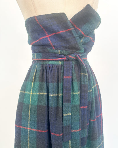 1980s 'Chalet Check' High-Waisted Plaid Skirt