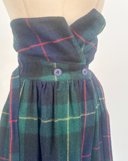 1980s 'Chalet Check' High-Waisted Plaid Skirt