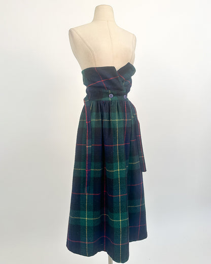 1980s 'Chalet Check' High-Waisted Plaid Skirt