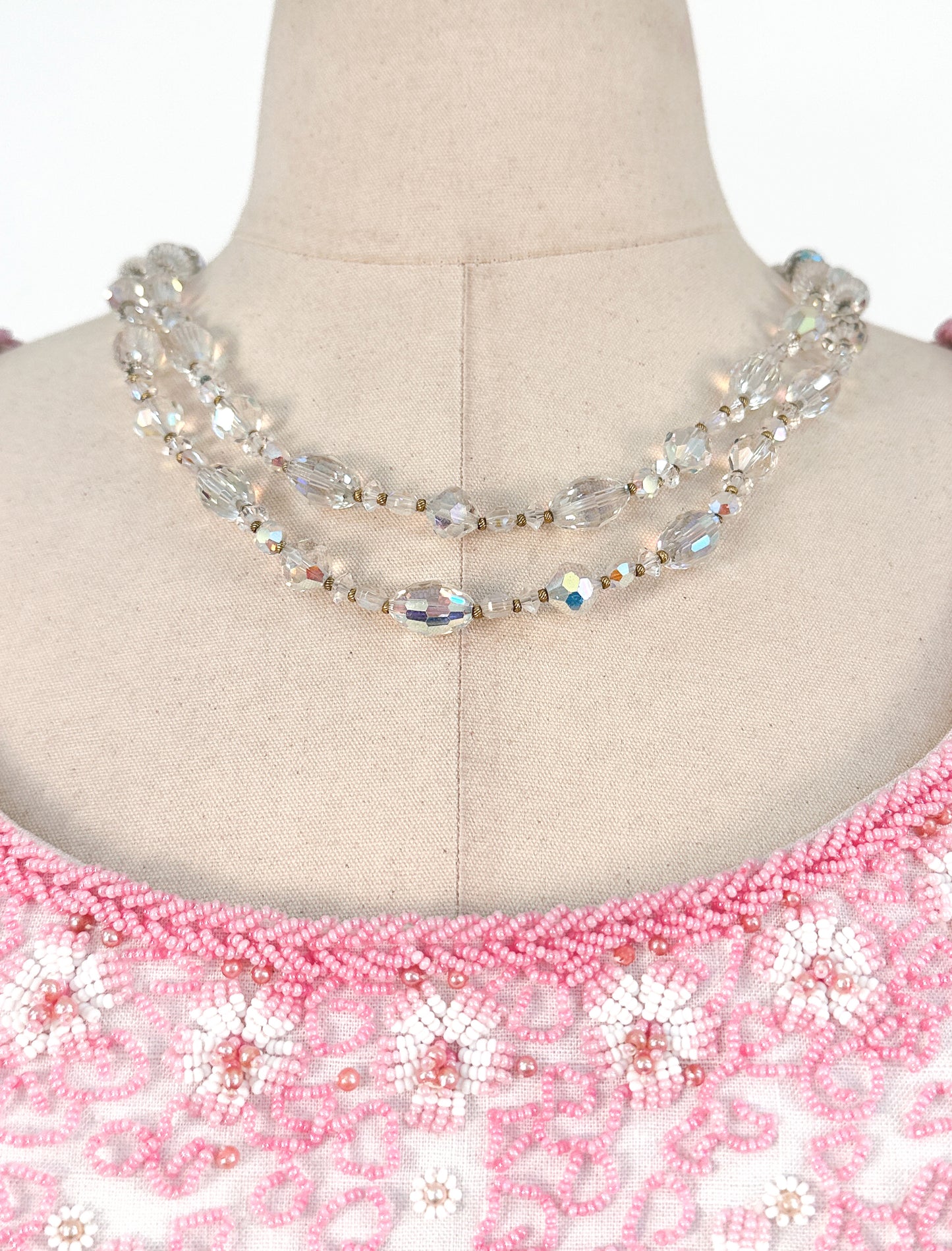 1950-60s Iridescent Two Strand Necklace
