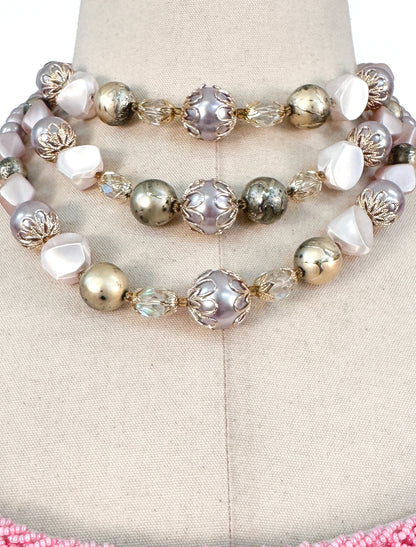 1950 Purple and Gold Pearl Necklace