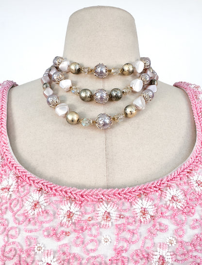 1950 Purple and Gold Pearl Necklace