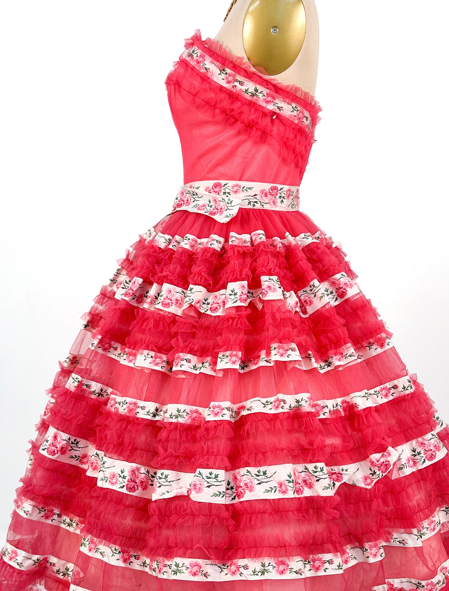 1950s The Ultimate Romantic Party Dress by Emma Domb / Waist 24