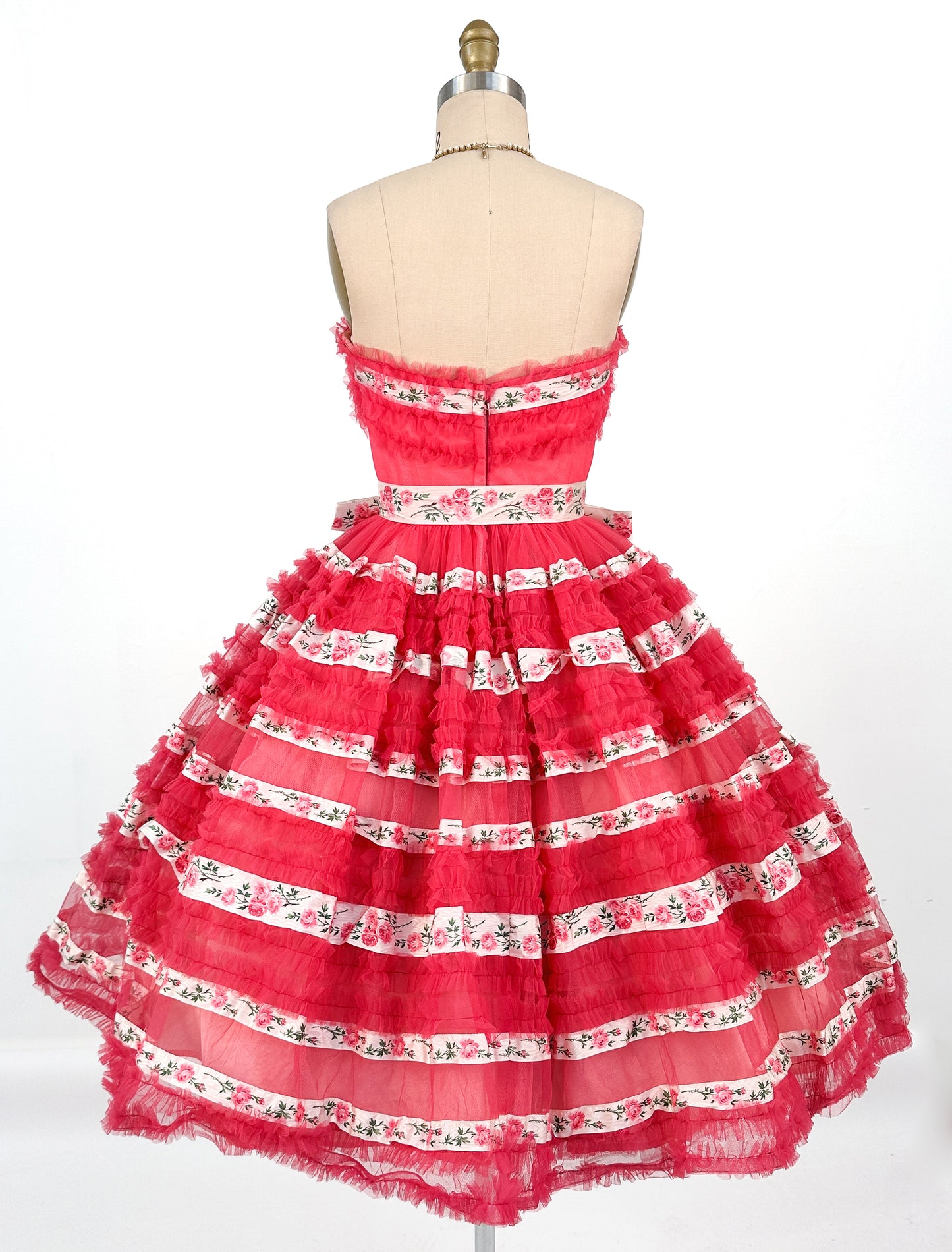 1950s The Ultimate Romantic Party Dress by Emma Domb / Waist 24