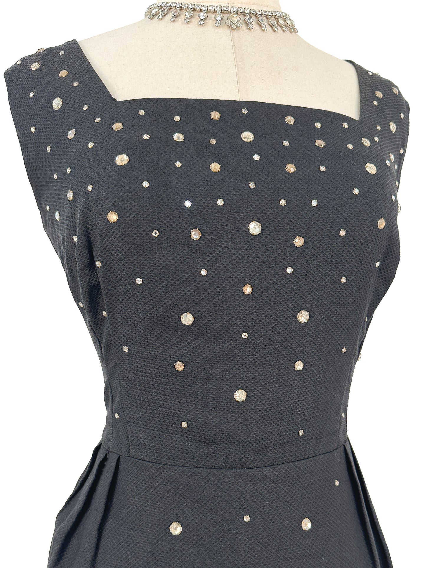 1950s Sparkling Rhinestone Wiggle Dress / Waist 30