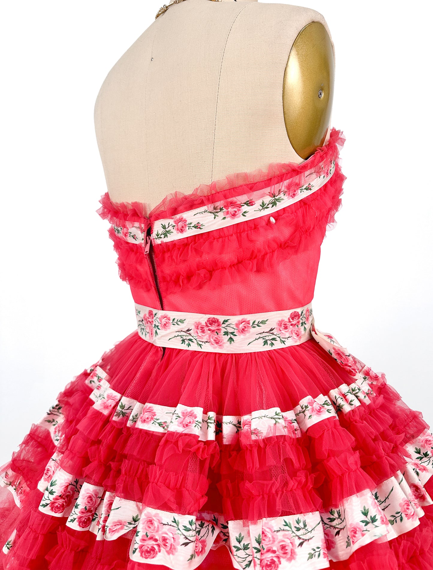 1950s The Ultimate Romantic Party Dress by Emma Domb / Waist 24