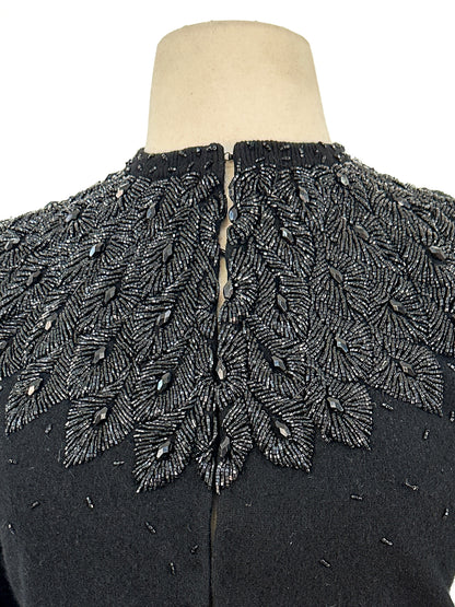 1950s Beaded Angora Cardigan / Bust 36