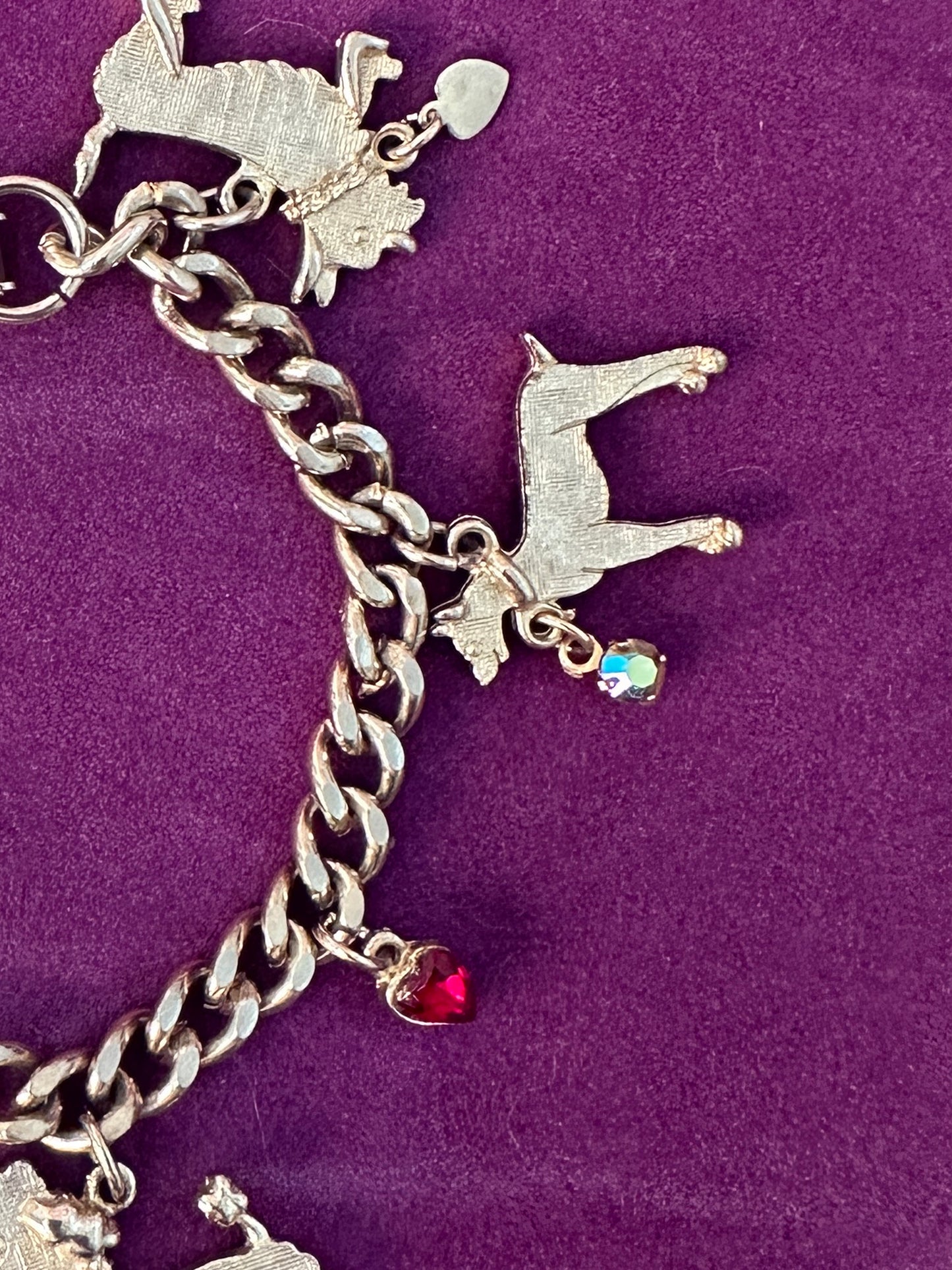 1950s Dog and Heart Charm Bracelet