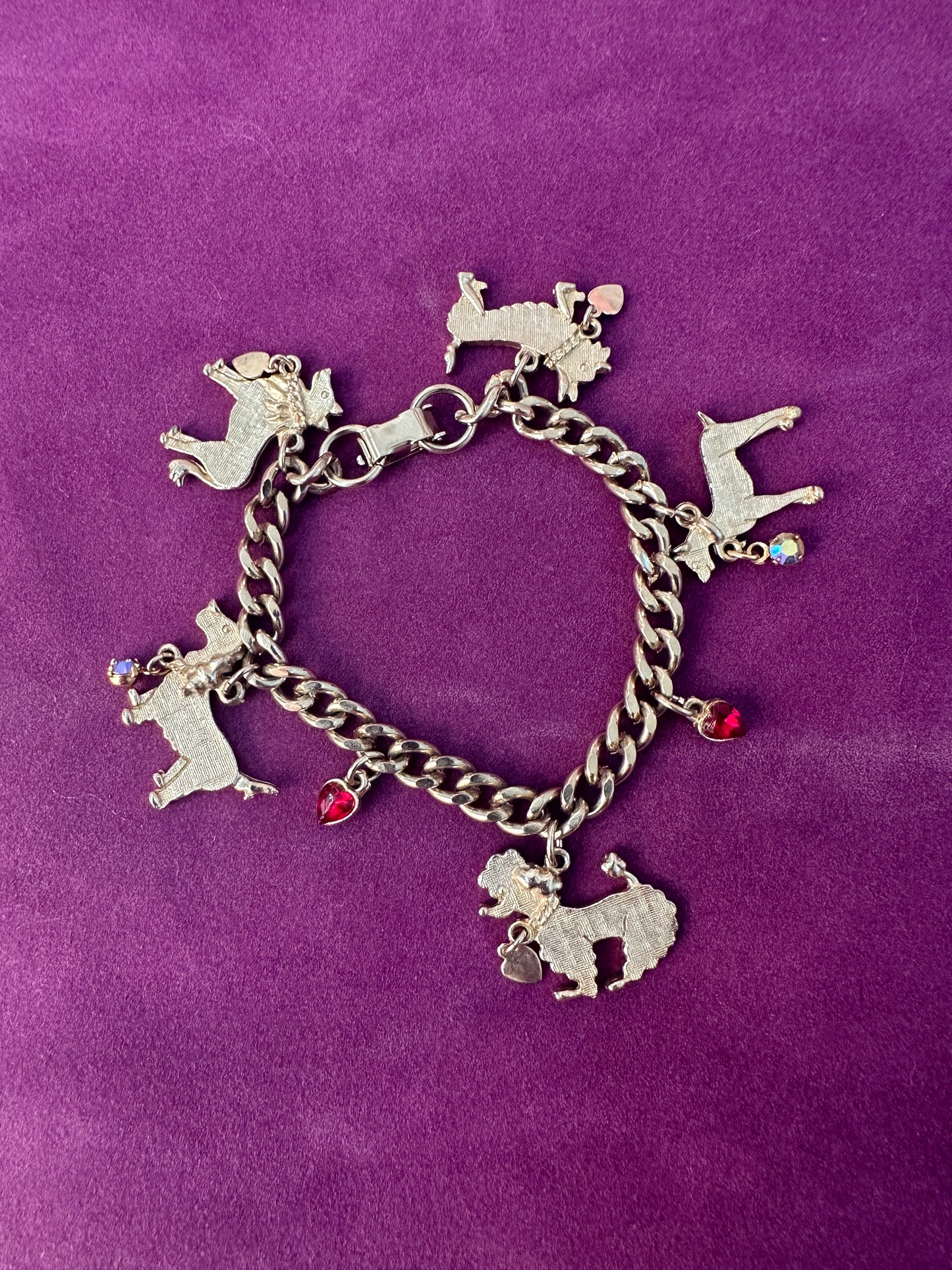 1950s Dog and Heart Charm Bracelet
