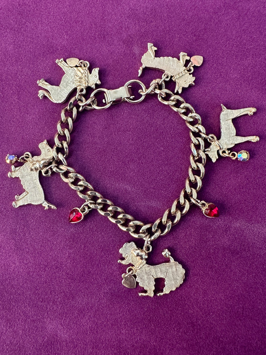 1950s Dog and Heart Charm Bracelet