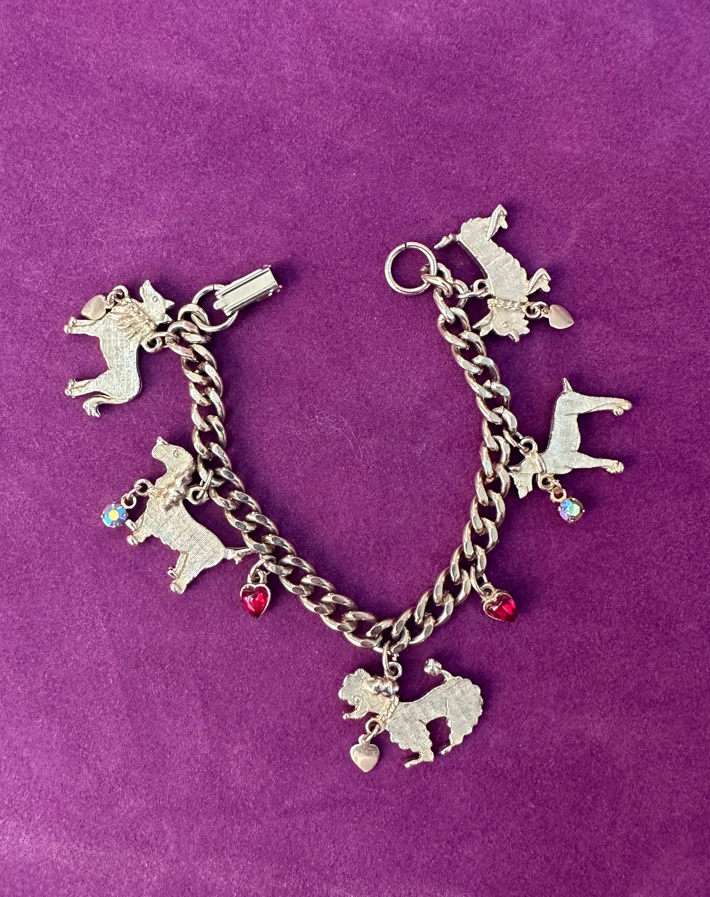 1950s Dog and Heart Charm Bracelet