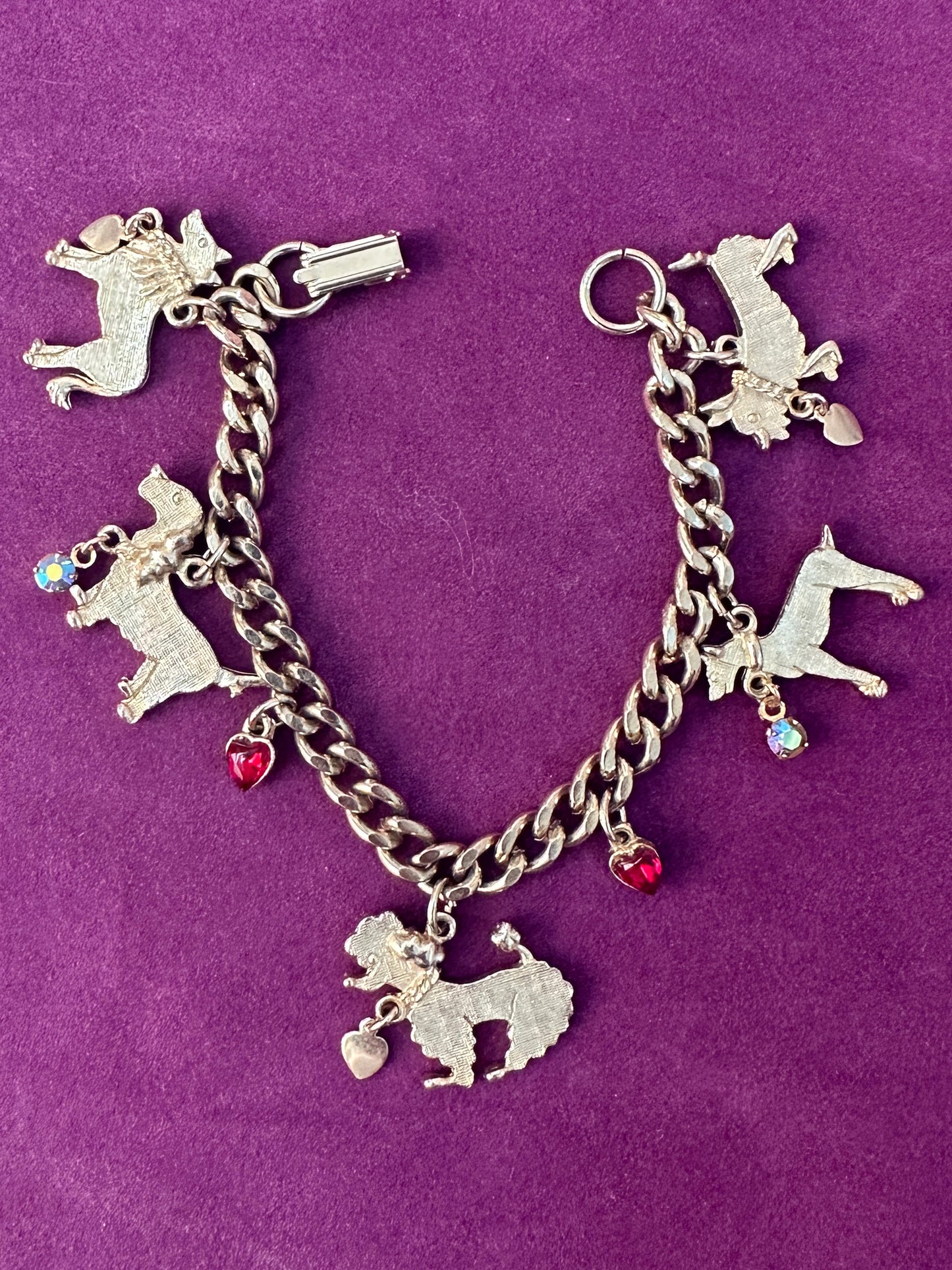 1950s Dog and Heart Charm Bracelet