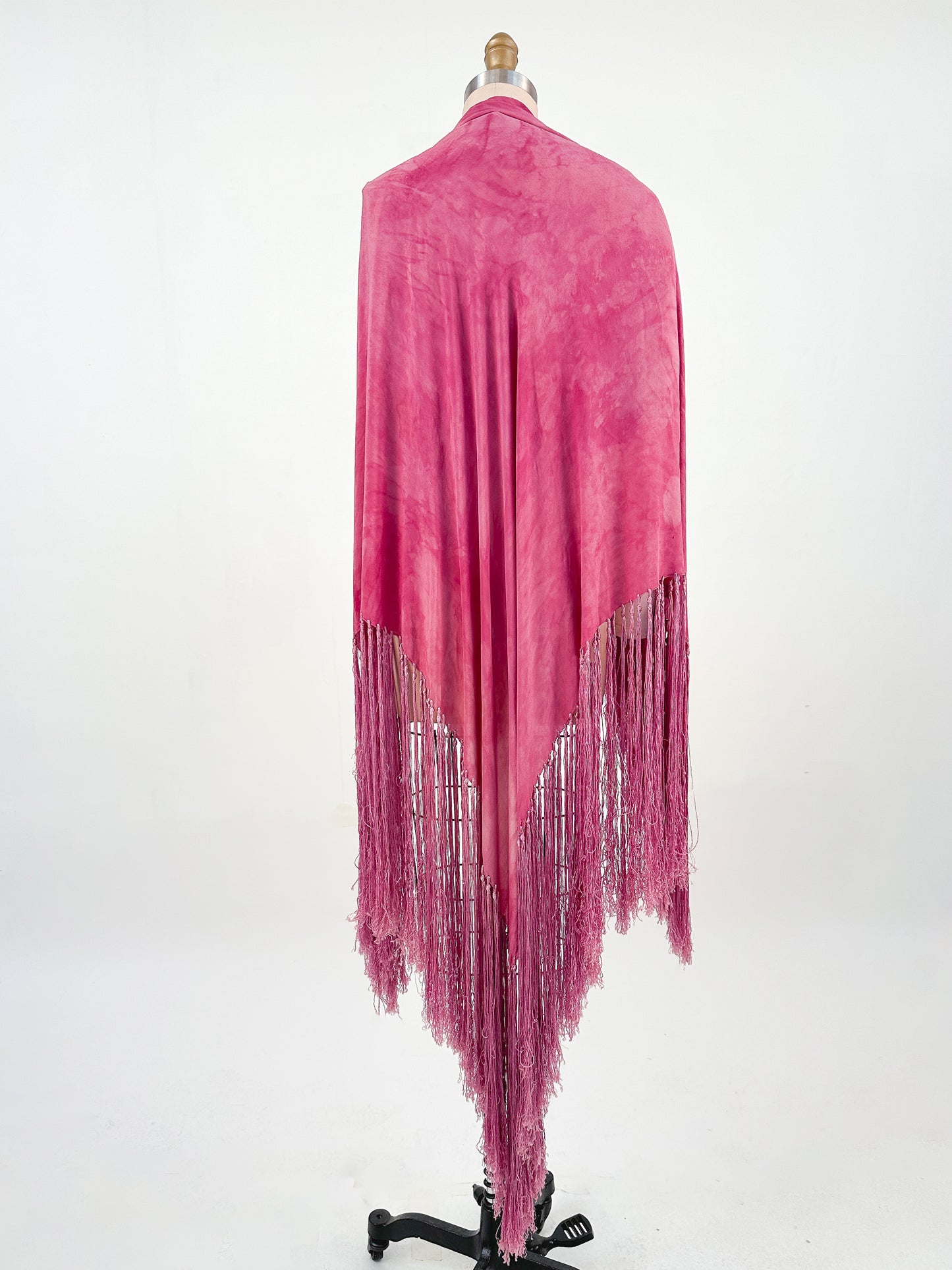 1920s Hand Dyed Lilac Piano Shawl / One Size