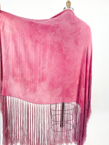 1920s Hand Dyed Lilac Piano Shawl / One Size