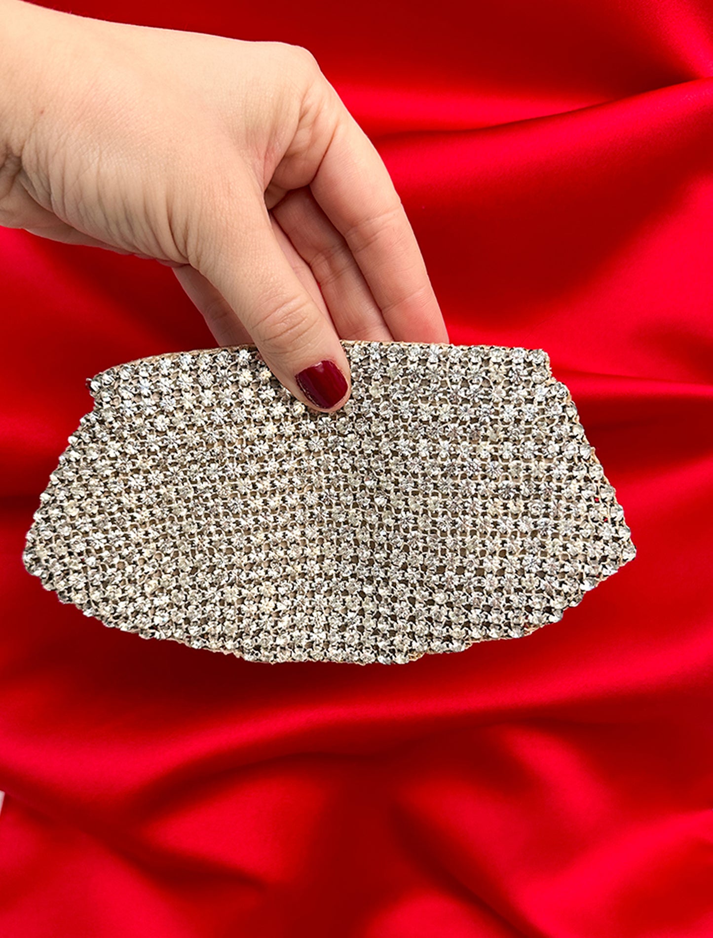 1930-40s Sparkling Art Deco Rhinestone Mini Clutch