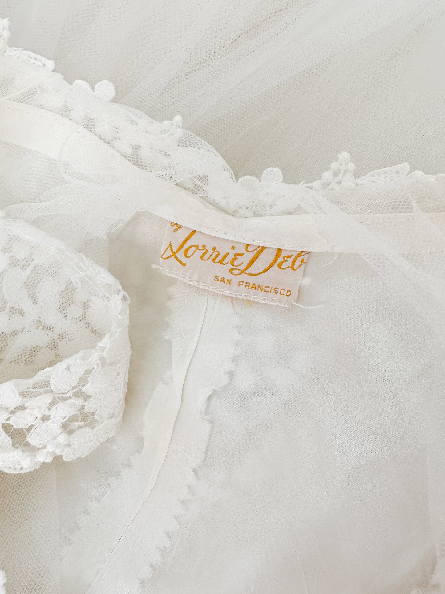 1950s Tea Length Lace and Tull Wedding Dress / Waist 24