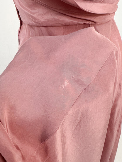 1930s Mauve Satin Gown with Sequin Bodice / Waist 26