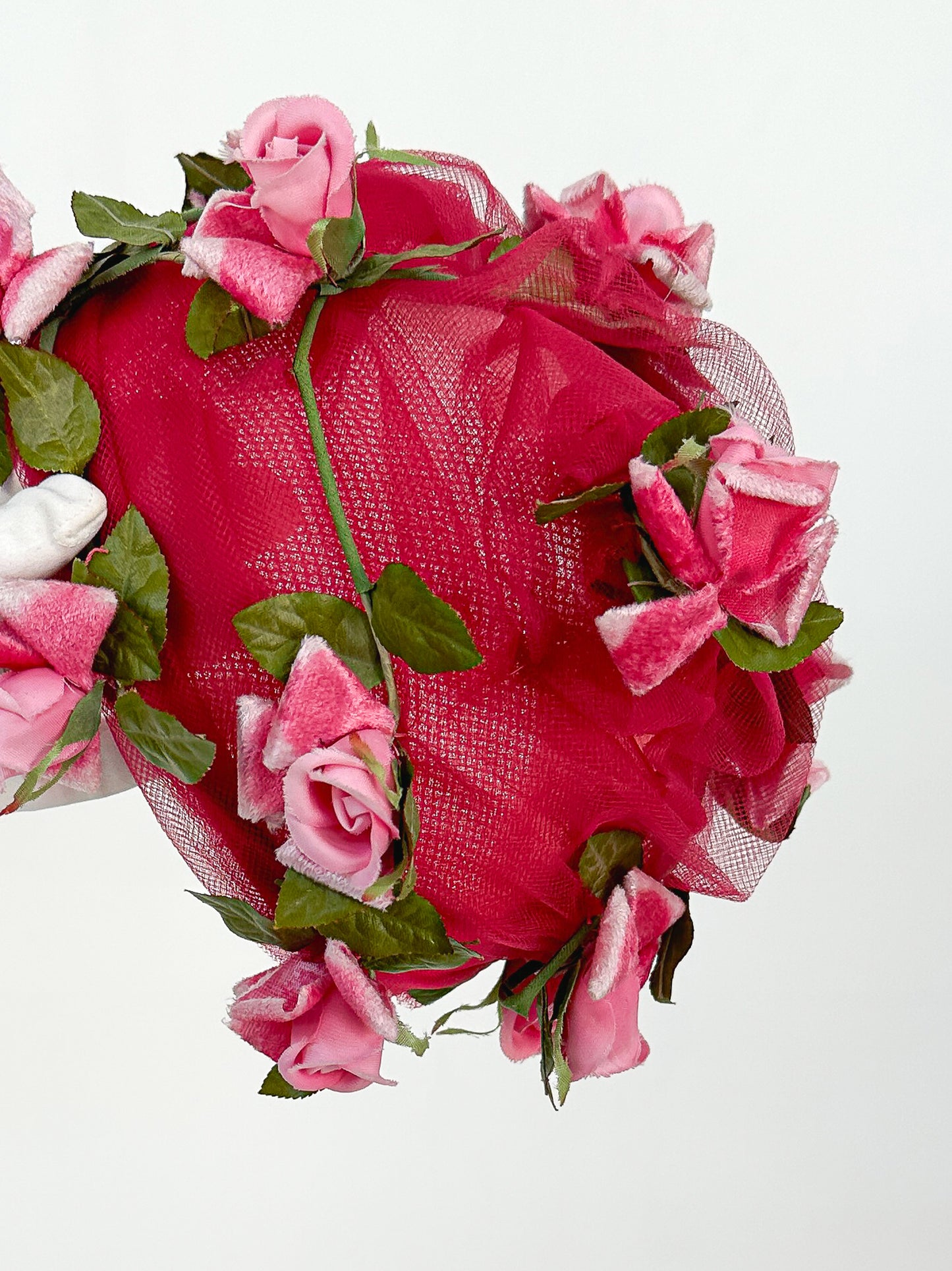 1950s Tulle Chapeaux with Roses / One Size