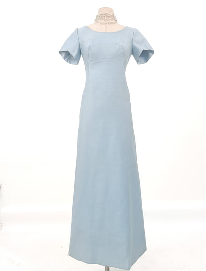 1960s Light Blue Floor Length Shift / Bust 34