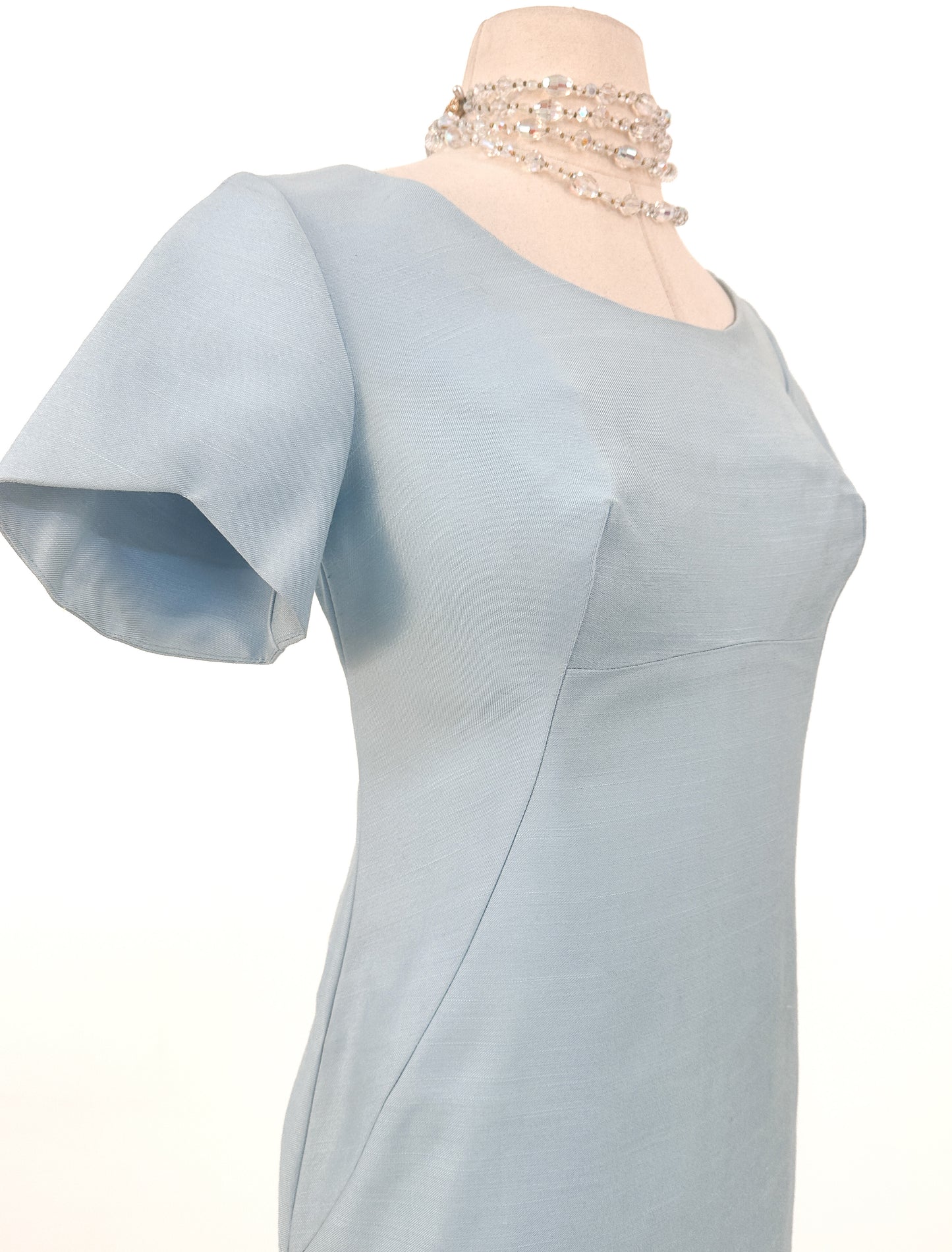 1960s Light Blue Floor Length Shift / Bust 34