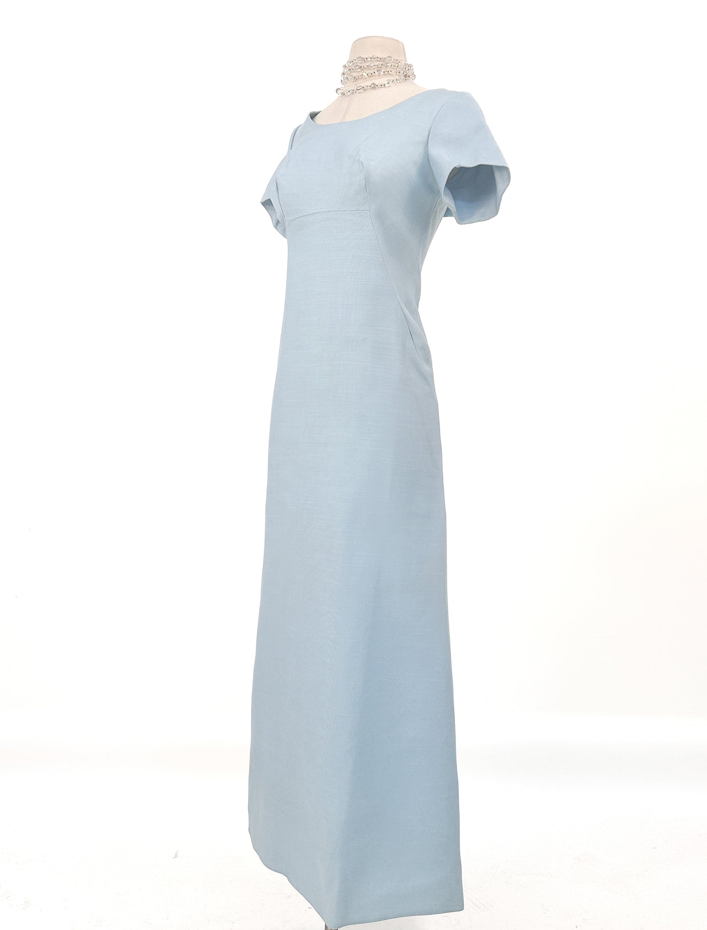 1960s Light Blue Floor Length Shift / Bust 34