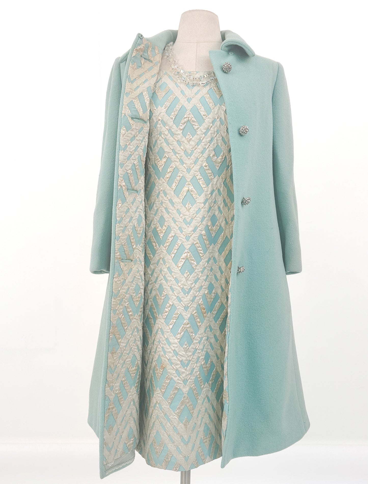 1960s Matching Two Piece Ensemble by Adele Simpson / Waist 28"